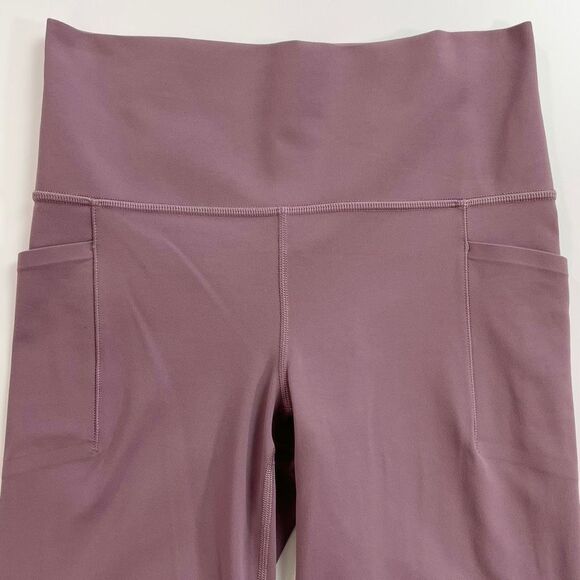 Athleta Salutation Stash Flare Legging High Rise Pockets Stretch Damask Mauve M - Picture 3 of 9